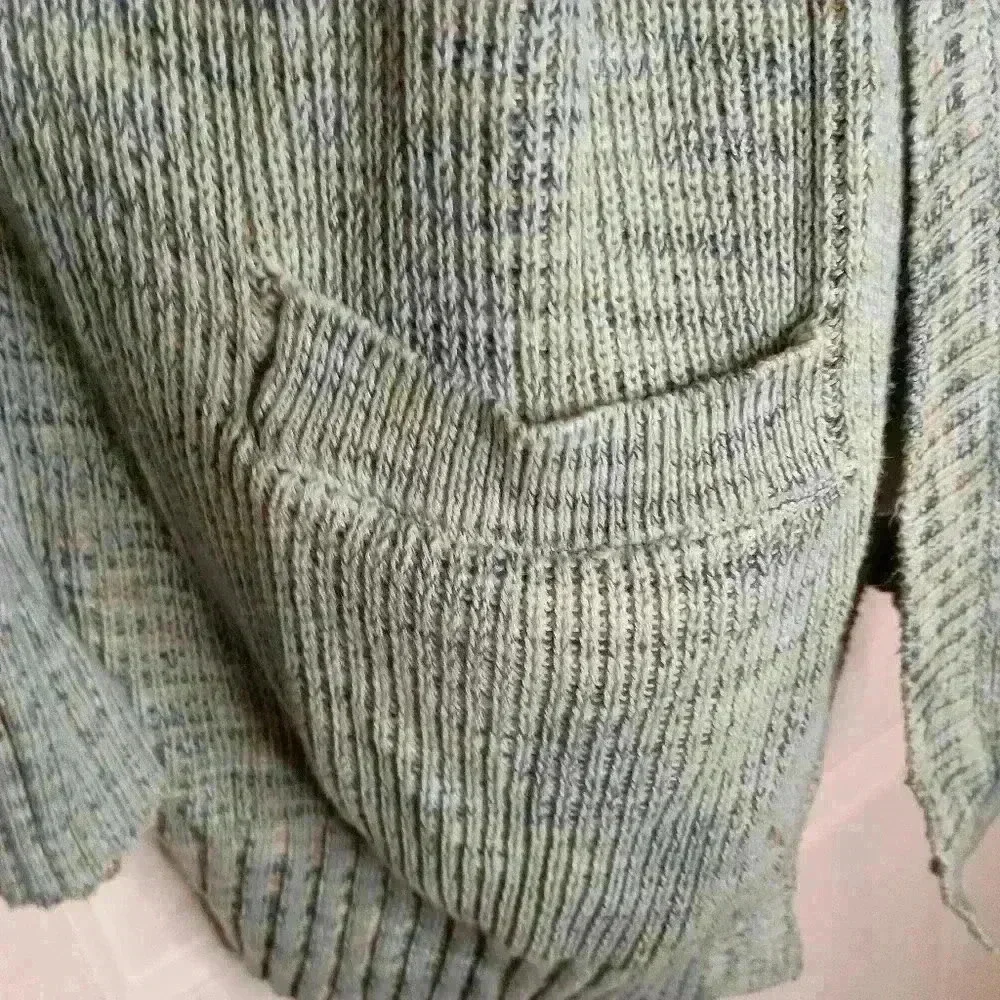 KNOX ROSE Coatigan Fall Green oversized cozy knit‎ multi color cardigan (#576)